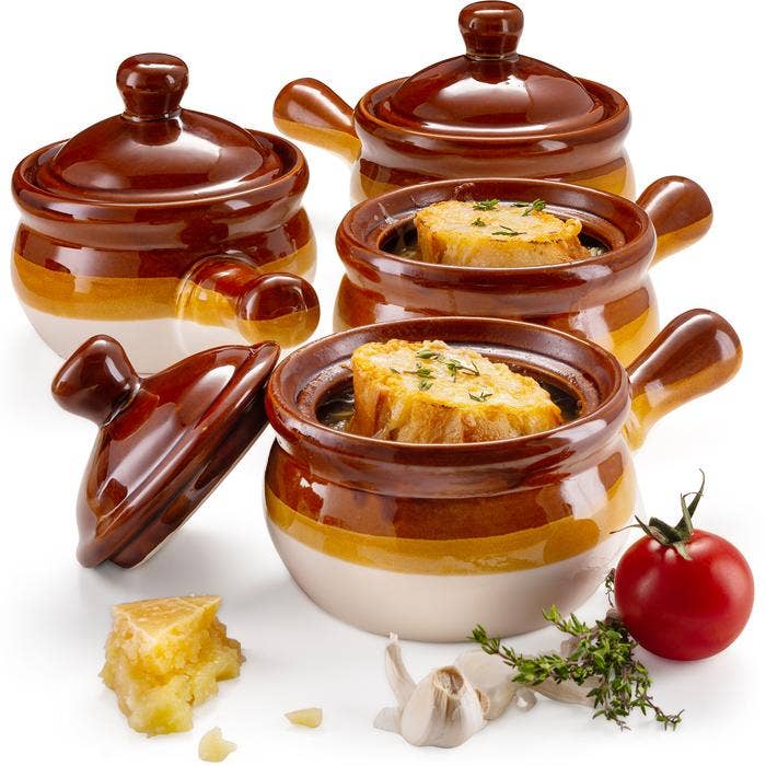 Kook Puebla Ceramic French Onion Soup Crocks, Set of 4,15 oz for wholesale by Kook