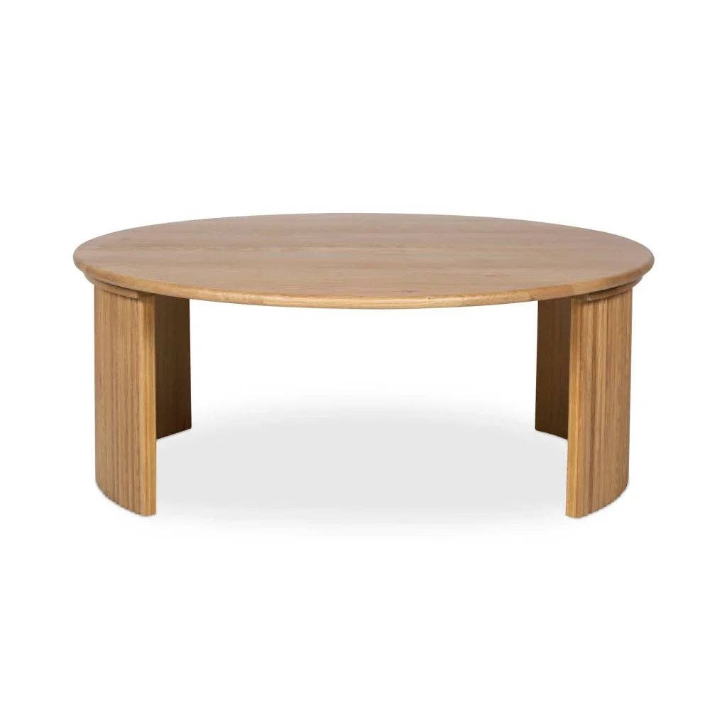 LOOMLAN - Wholesale Coffee Table - Penny Solid Oak Top Round Coffee Table40