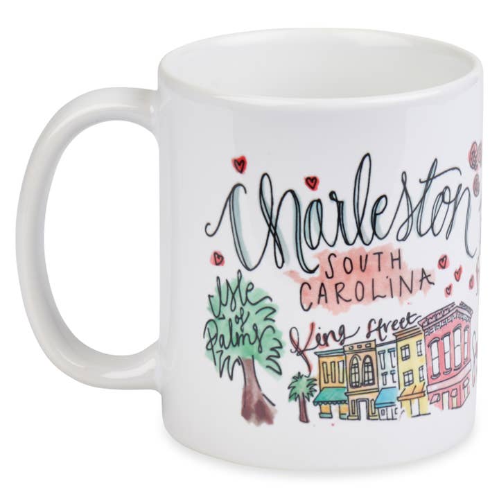 Charleston, South Carolina Aquarell-Tasse aus Keramik, 11 oz für den Großhandel von Signet Sealed