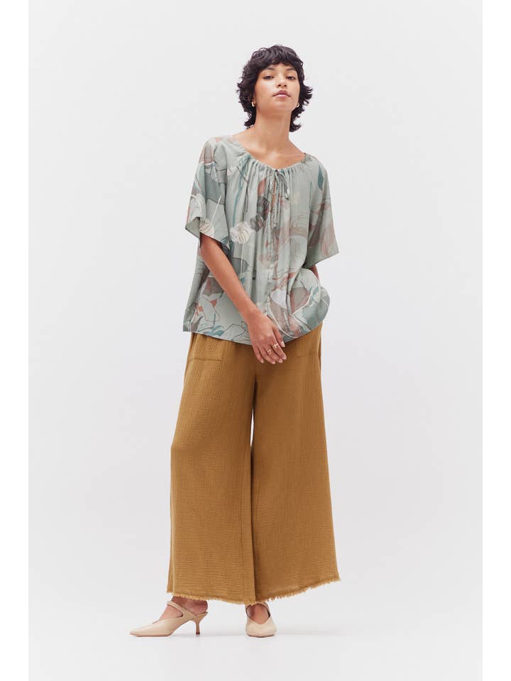 Grade & Gather - Wholesale Blouse - Women's - 41678JG - PRINTED SUMMER TOP