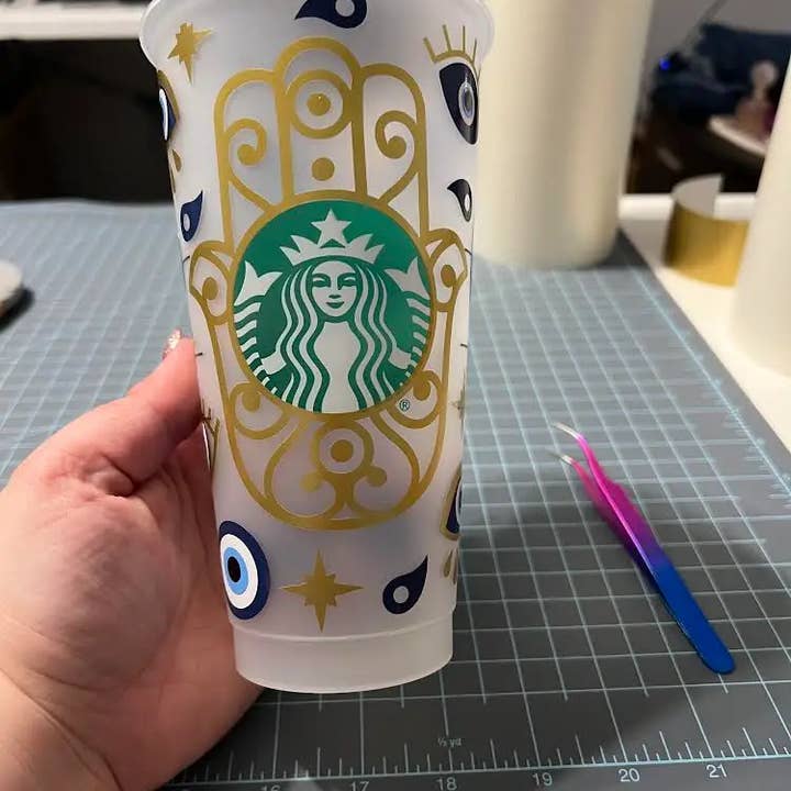 Cre8tionsByCaitlynn - Wholesale Drinking Glass/Cup - Evil Eyes Starbucks Cold Cup0