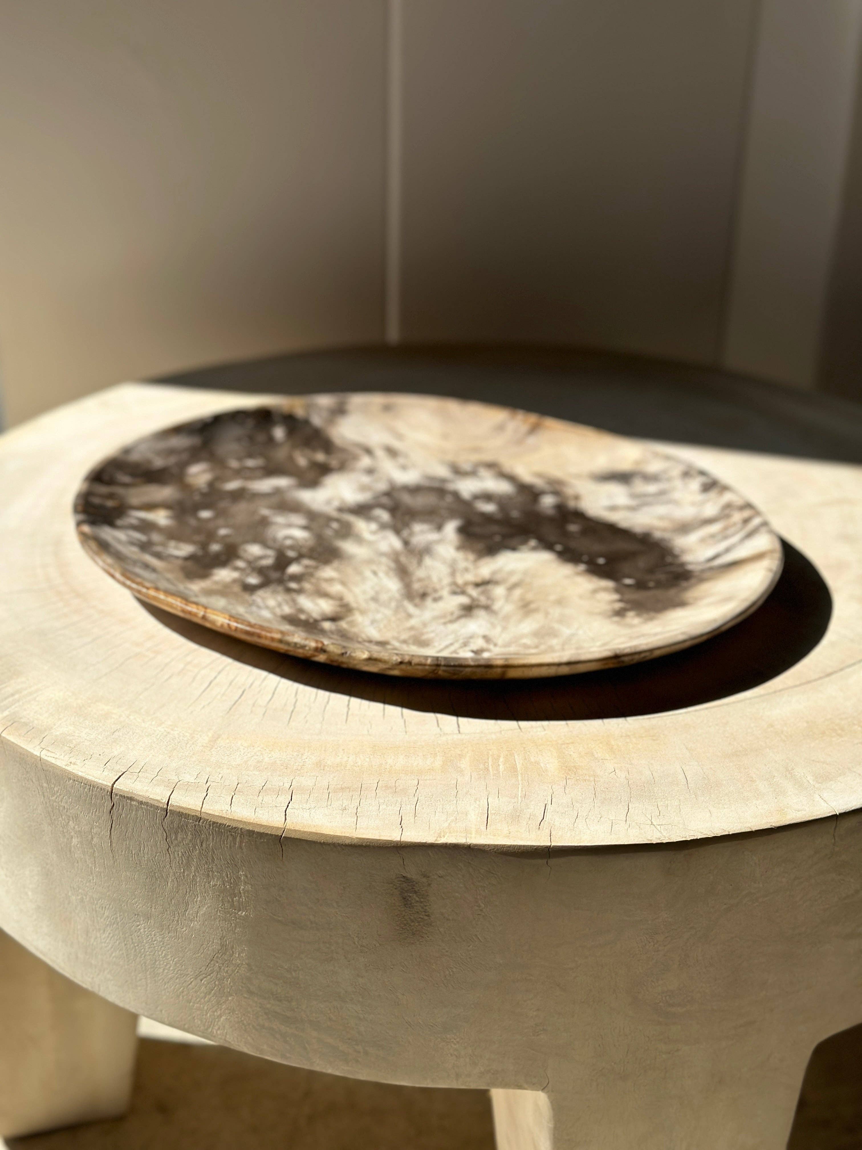 Office Objets - Vente Assiettes/plats/bols de décoration - Très grand vide poche ou plat en bois pétrifié39