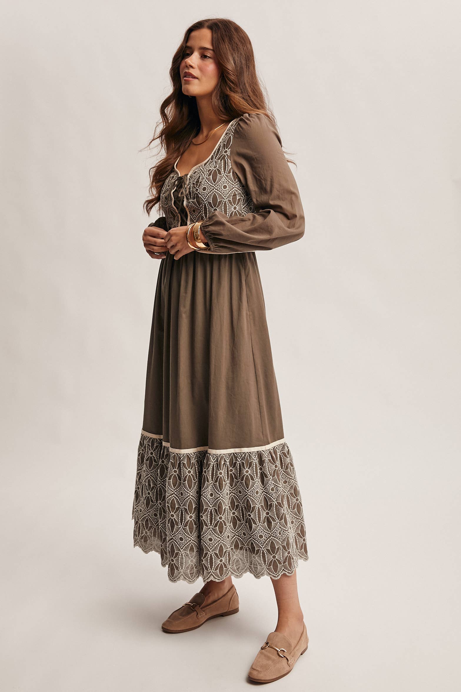 Forte - Wholesale Dress - Women's - Embroidered Bodice Maxi Dress FD002023