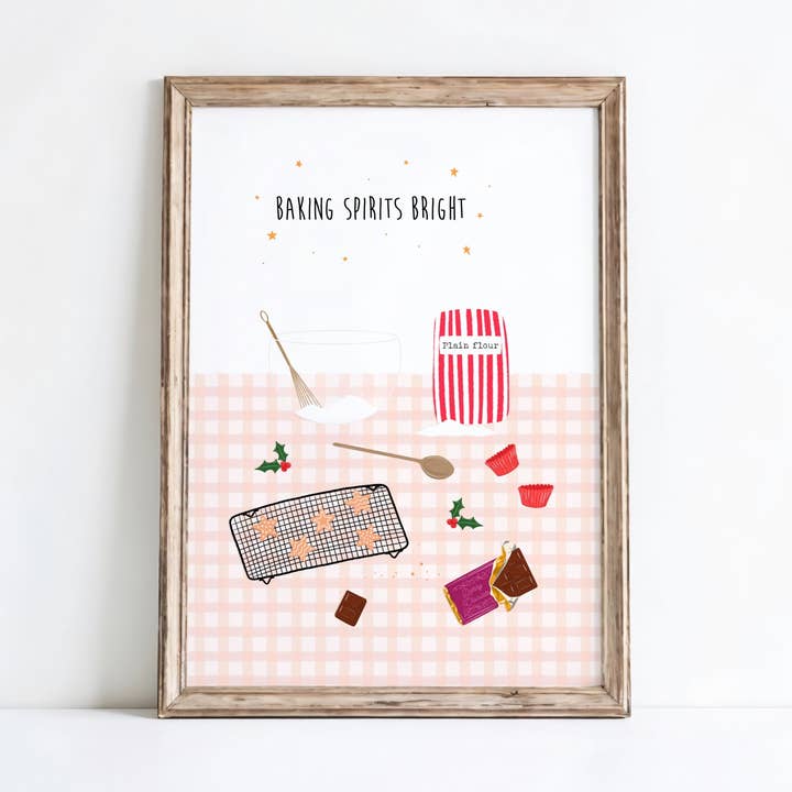 Baking Spirits Bright Christmas Print - A3/A4/A for wholesale by Ditsy & Stitch