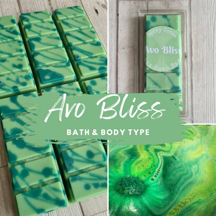 Avo Bliss Handmade Soy Wax Melt for wholesale by Berry Cocoa Handmade Wax Melts