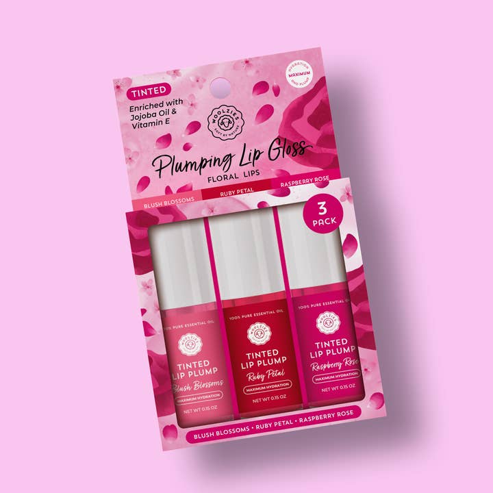 Bloemenlippen Volumiserende Lipgloss Set voor wholesale door Woolzies