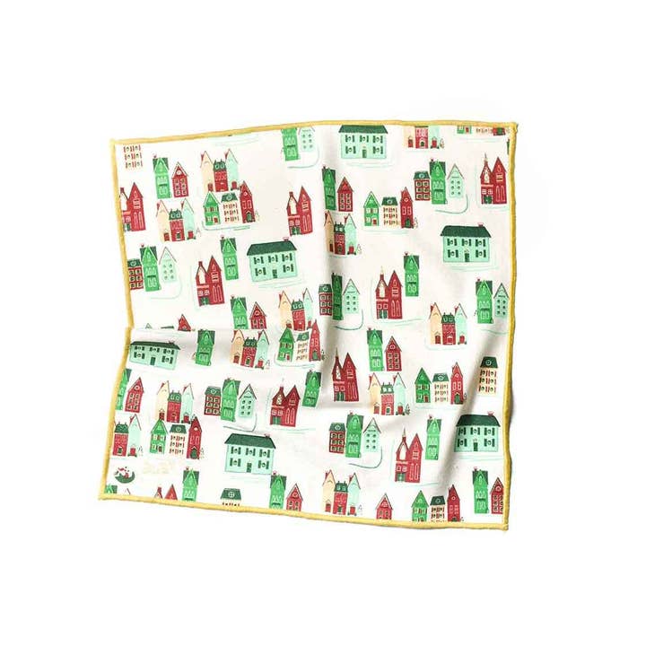 Coton Colors - Wholesale Dinner & Cloth Napkin - Flying Santa Napkins Set of 4