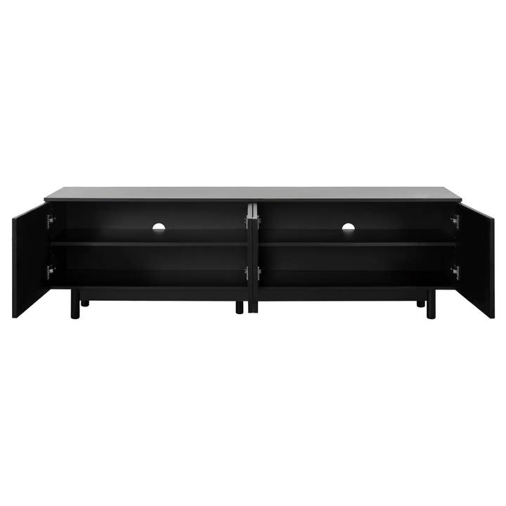 39F Inc. - Wholesale Console Table - Graceful Black TV Stand for 78" TVs - Solid Wood Legs10