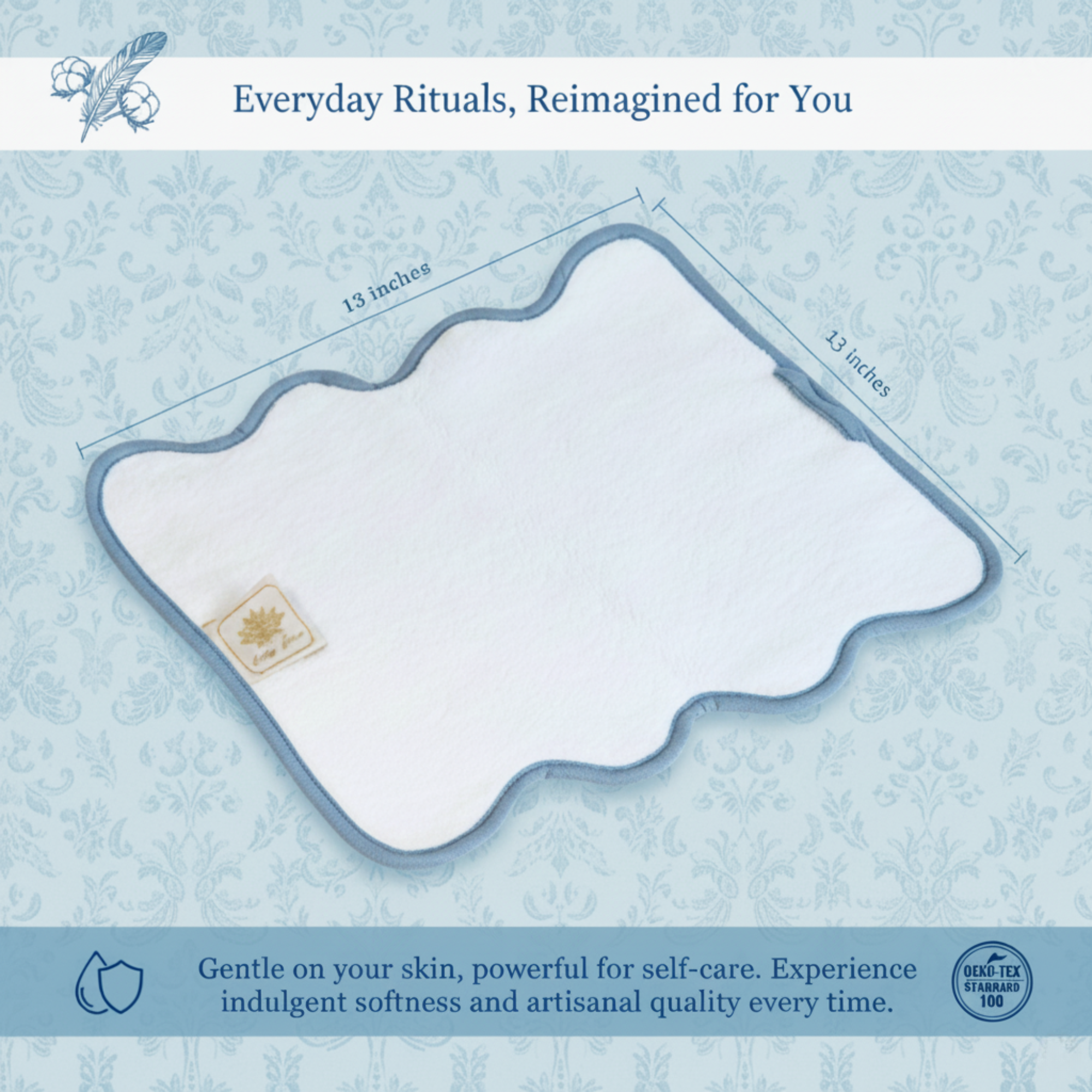 Lotus Linen – wholesale Badrumsmatta – Lyxig badrumsmatta i bomull med kammusselkanter48