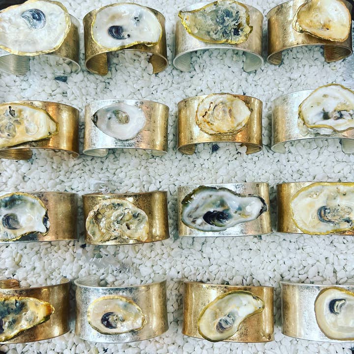 The French Pearl - Wholesale Cuff Bracelet - Chesapeake Bay Oyster Shell Cuff Bracelet - Coastal Jewelry
