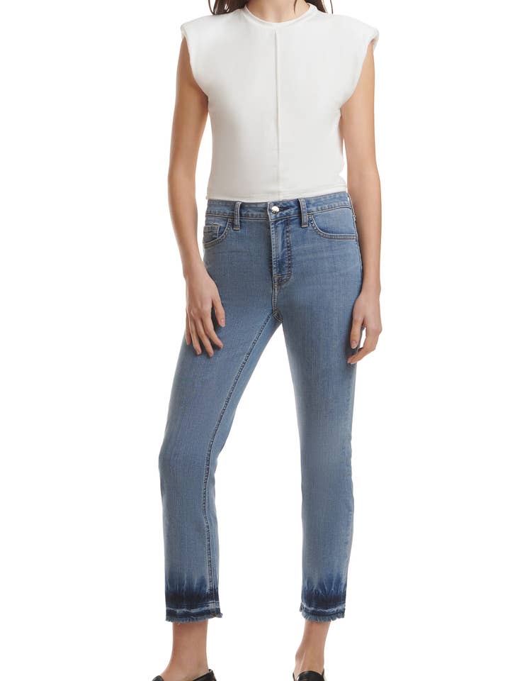 Ankle Straight w/Tie Dye Fray for wholesale by Jen7