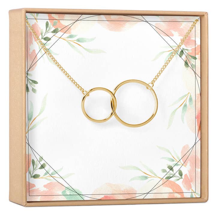 Two Interlocking Circles Necklace for wholesale by Dear Ava