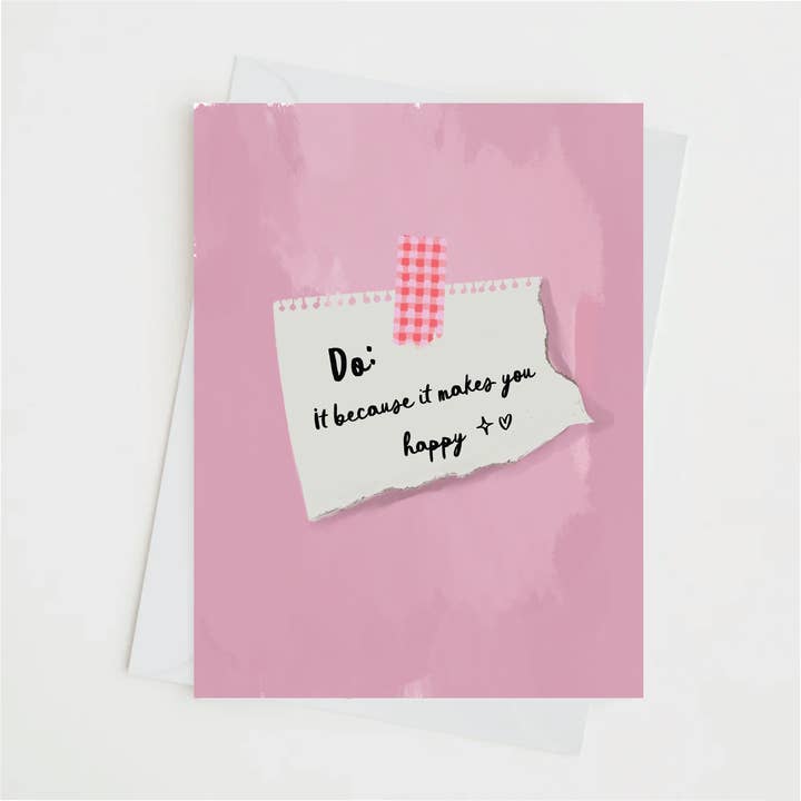 Rebecca Illustrated - Wholesale Stationery/Notecard Set - BE HAPPY - Note Card 1