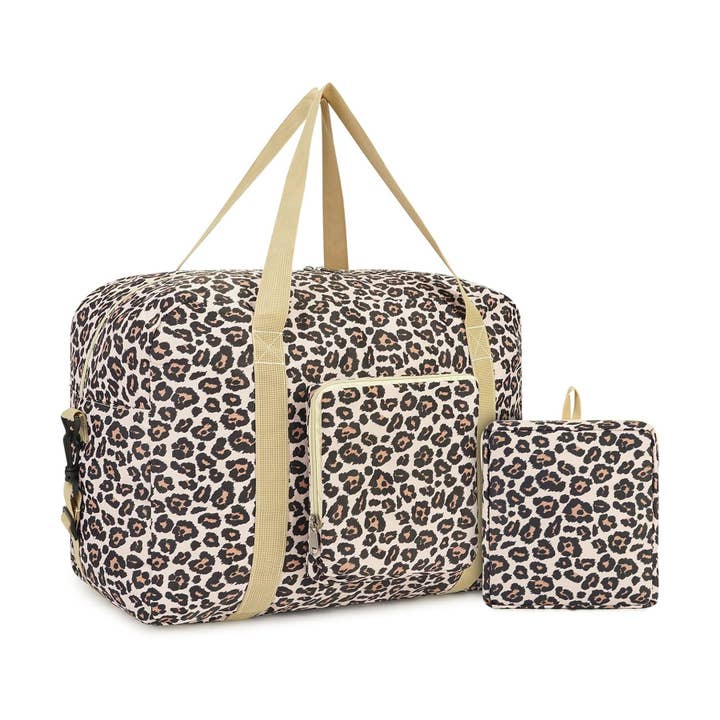 wandf - Wholesale Weekender Bag - Women's - WANDF Leopard Foldable Travel Duffel Carry on Weekender 40L7