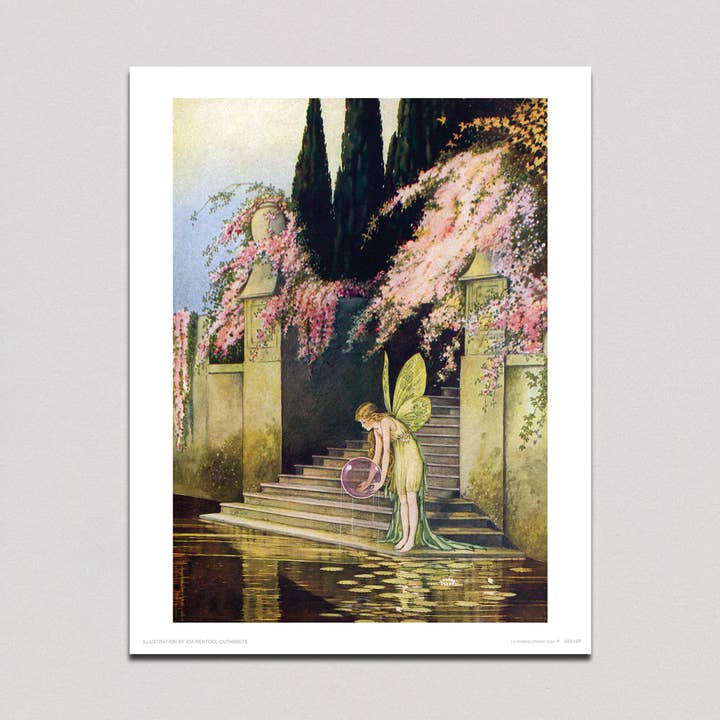 Fée avec orbe de cristal - Imprimé de fées pour la vente par Laughing Elephant