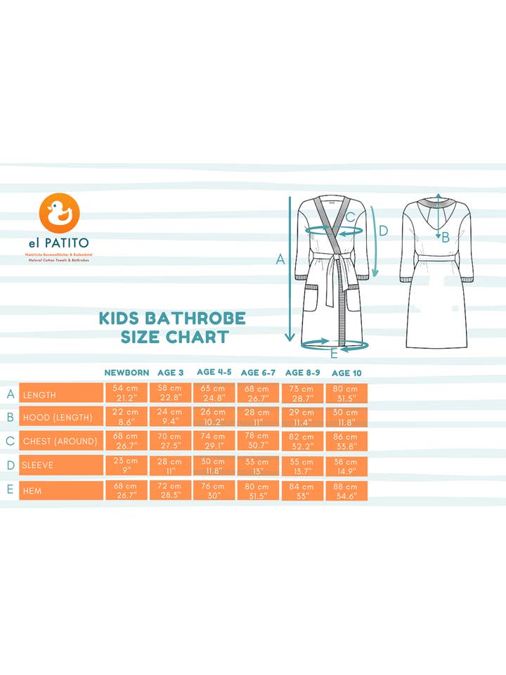 EL PATITO TOWELS & BATHROBES – Roupão de banho - Crianças por atacado – Roupões de verão para praia e piscina, estilo boho chic para bebês e crianças - CONTEM7