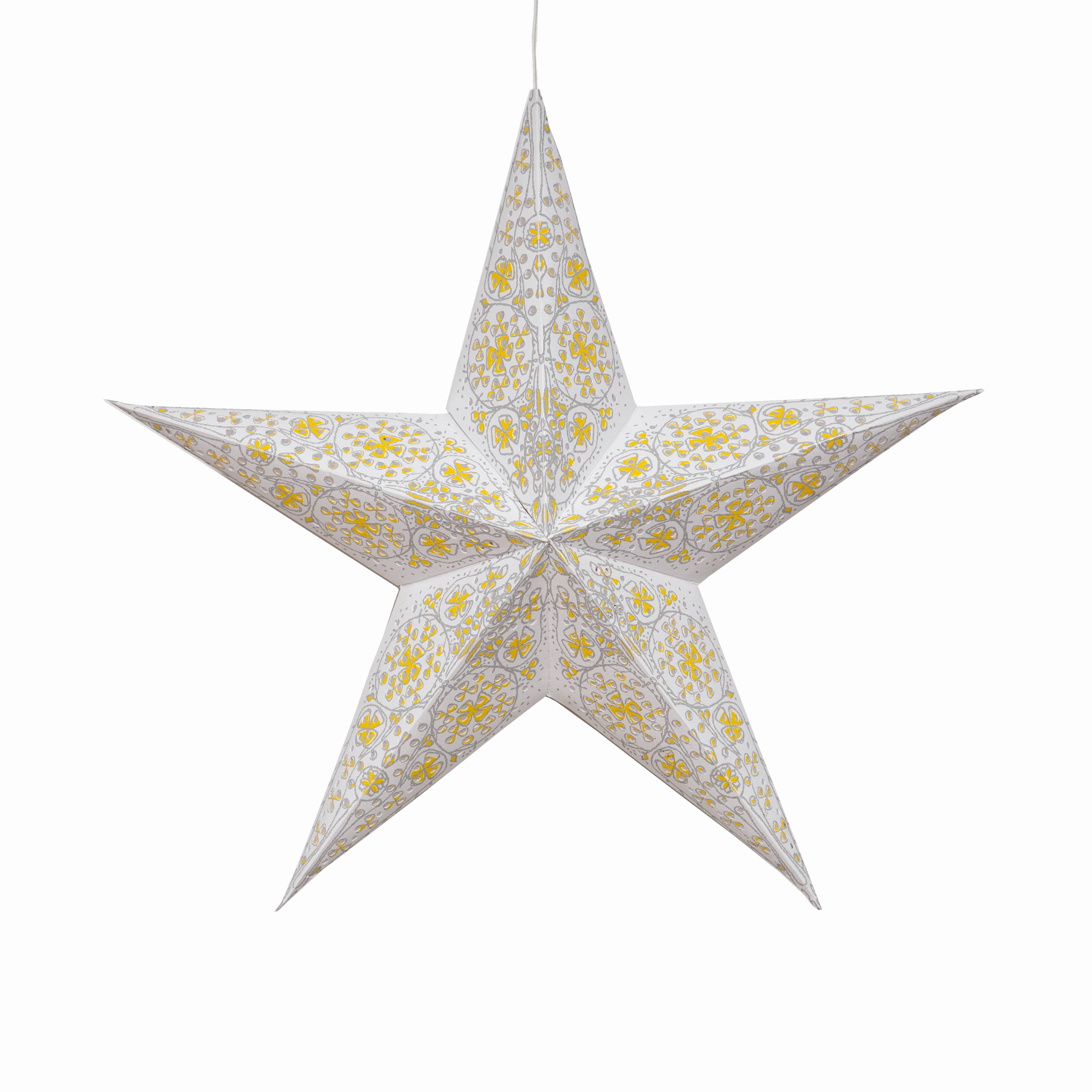 Artschatz LLC - Vendita all'ingrosso Lanterne/lampade di carta - Cathedral ~ 5 P 15", lanterna Starlight in carta bianca/gialla7