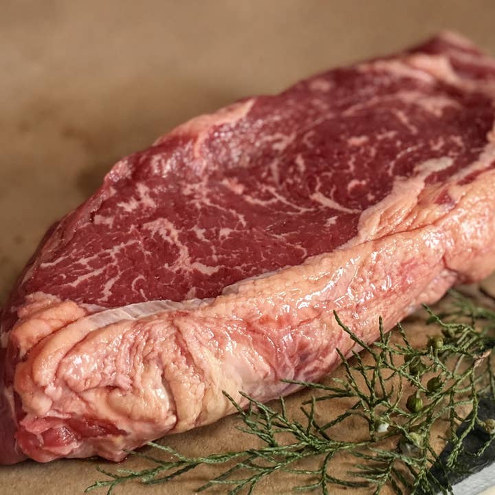 Grass-Fed Regenerative NY Strip Steak – 2" Thick Cut (16 oz) for wholesale by Provenance Farm
