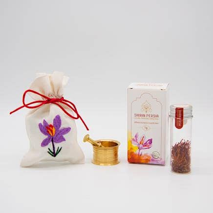 Shirin Persia - Wholesale Dried Spice - Gift pack Saffron 1g - Embroidered flower