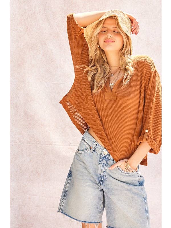 ILLA ILLA - Wholesale Gebreide top - Dames - Gebreide top met wafel