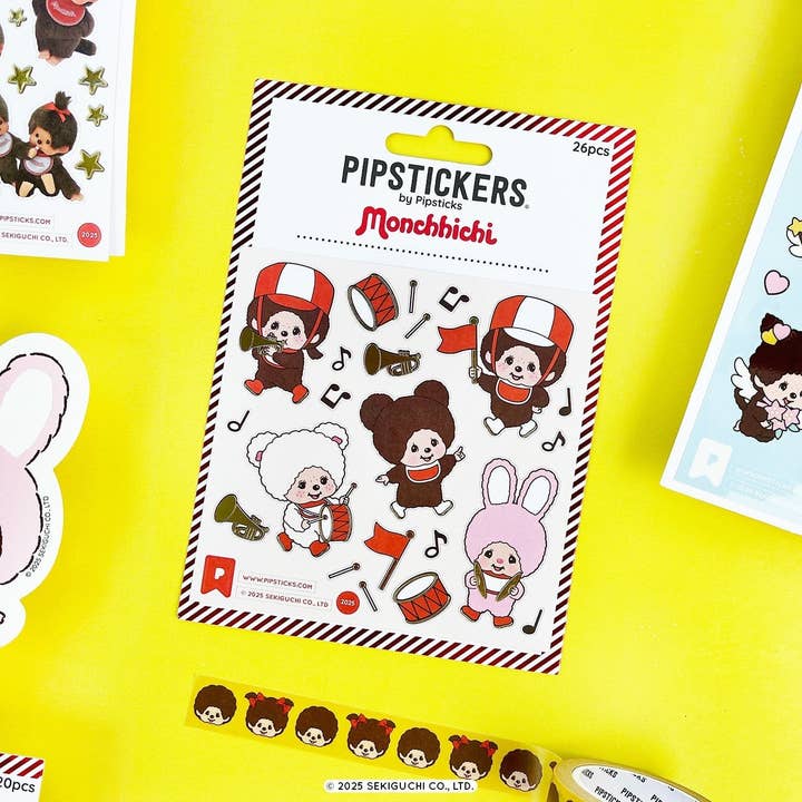 Pipsticks - Wholesale Sticker - Monchhichi Marching Band1