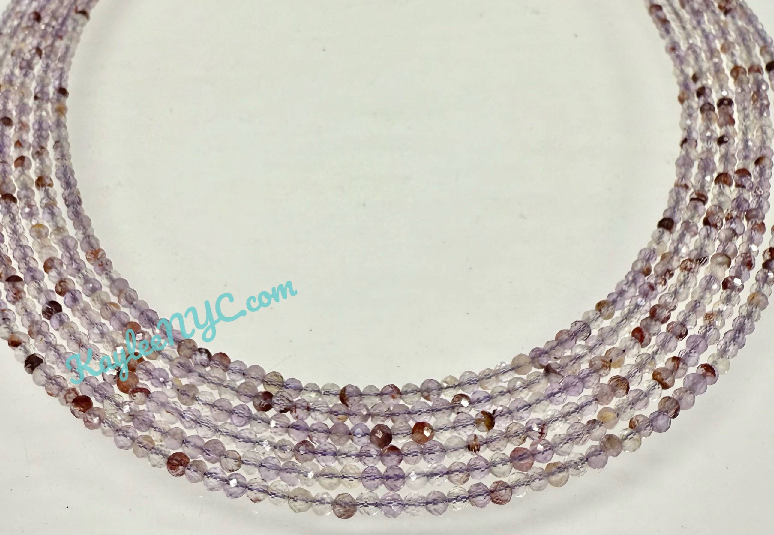 KayleeNYC – Engroshandel Perlehalskæde – 2mm Naturlige Super Syv Halskæder Krystaller Helbredende Energi3