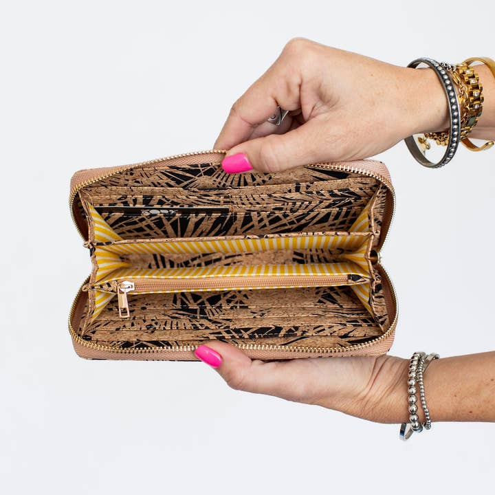KORK & Inspired by KORK - Wholesale Wallet - Women's - Cork Large Zipper Wallet - Palm1