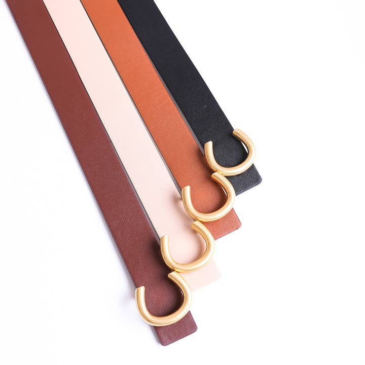 Leto Accessories - Wholesale Belt - Women's - Minimalist Gold Horseshoe Belt - Top Seller