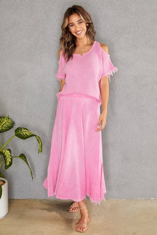 VENTI6 – Blusa - Mulher por atacado – TOP DE GAZE DE ALGODÃO E LINHO COM BAINHA FRANJADA (701400)18