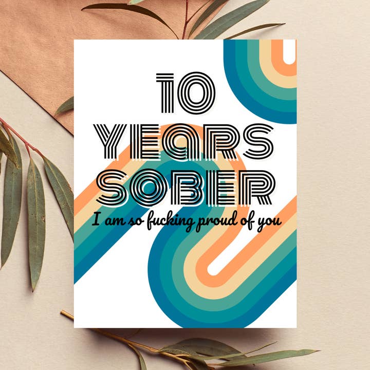 10 Years Sober Gift for Sobriety Milestone Alcohol Free for wholesale by As Told By Ellie