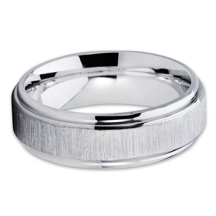 Titanium Wedding Band - White Titanium - Titanium Wedding Ring - Wedding Ring for wholesale on Faire