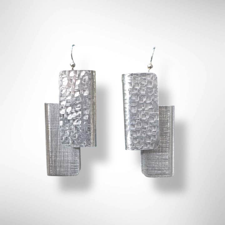 BOOK2 Double Rectangle Statement Earrings from the SCULPTURAL Collection for wholesale by Chick Boss LLC