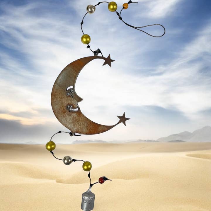 Rustik måne vindspel mobil prydnad klocka zodiak trädgård för wholesale av Whimsies