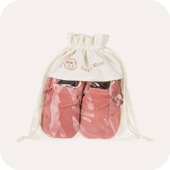 LAIT ET MIEL - Wholesale Booties - Baby - Coral Suede Baby Moccasin3