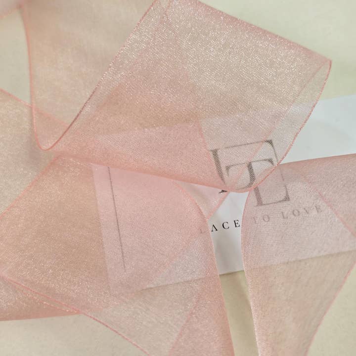 Lace To Love - Wholesale Ribbon - Gift Wrapping - 5 cm Light Pink Muslin Ribbon, Shiny 50 mm Wide Tape1