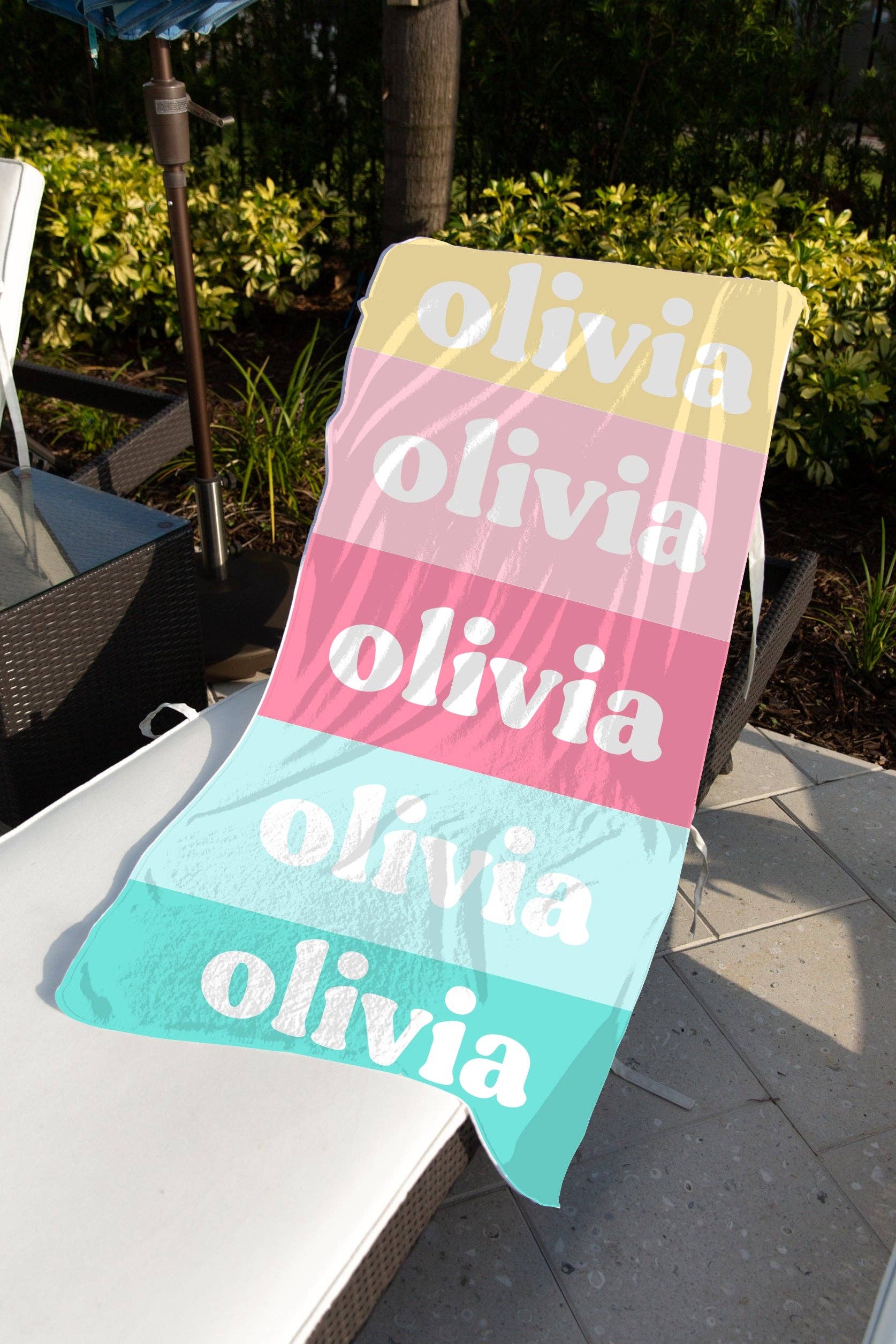 Monogram Junkie - Wholesale Beach Towel - Personalized Ombre Girls Beach Towel1