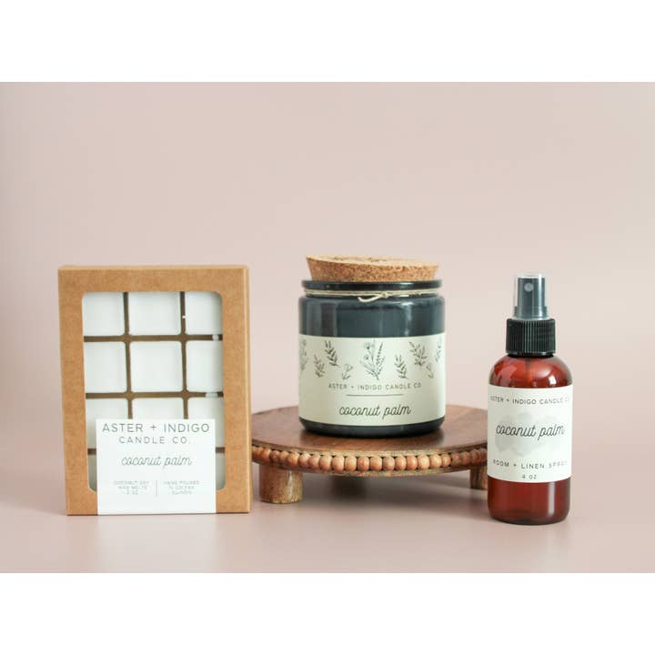 Aster + Indigo Candle Co. - Wholesale Jar/Filled Candle - Coconut Palm | Summer | Candle1