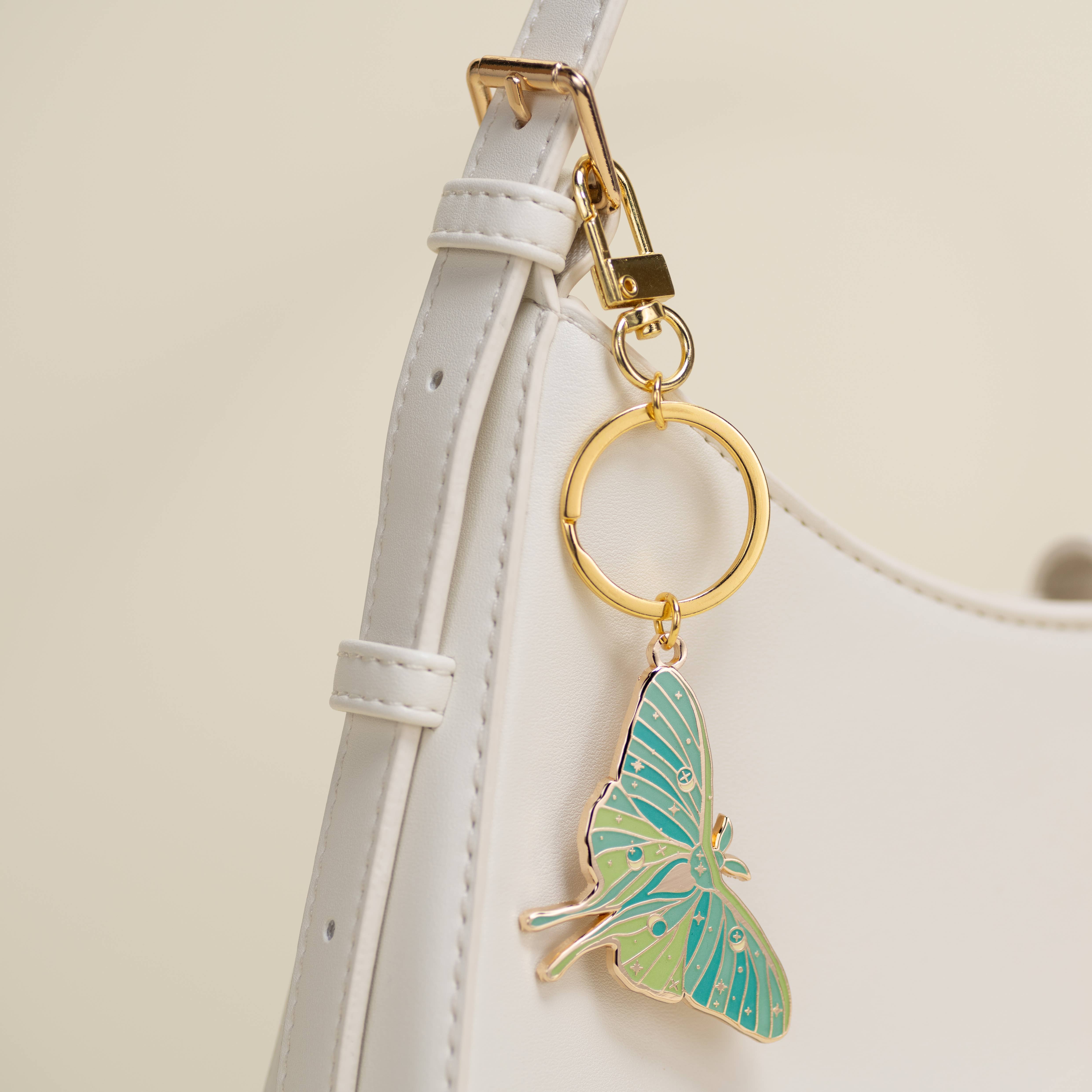 Happily Plants - Wholesale Keychain - Women's - Luna Moth Keychain Charm Glow in the Dark!  Spring Gifts2