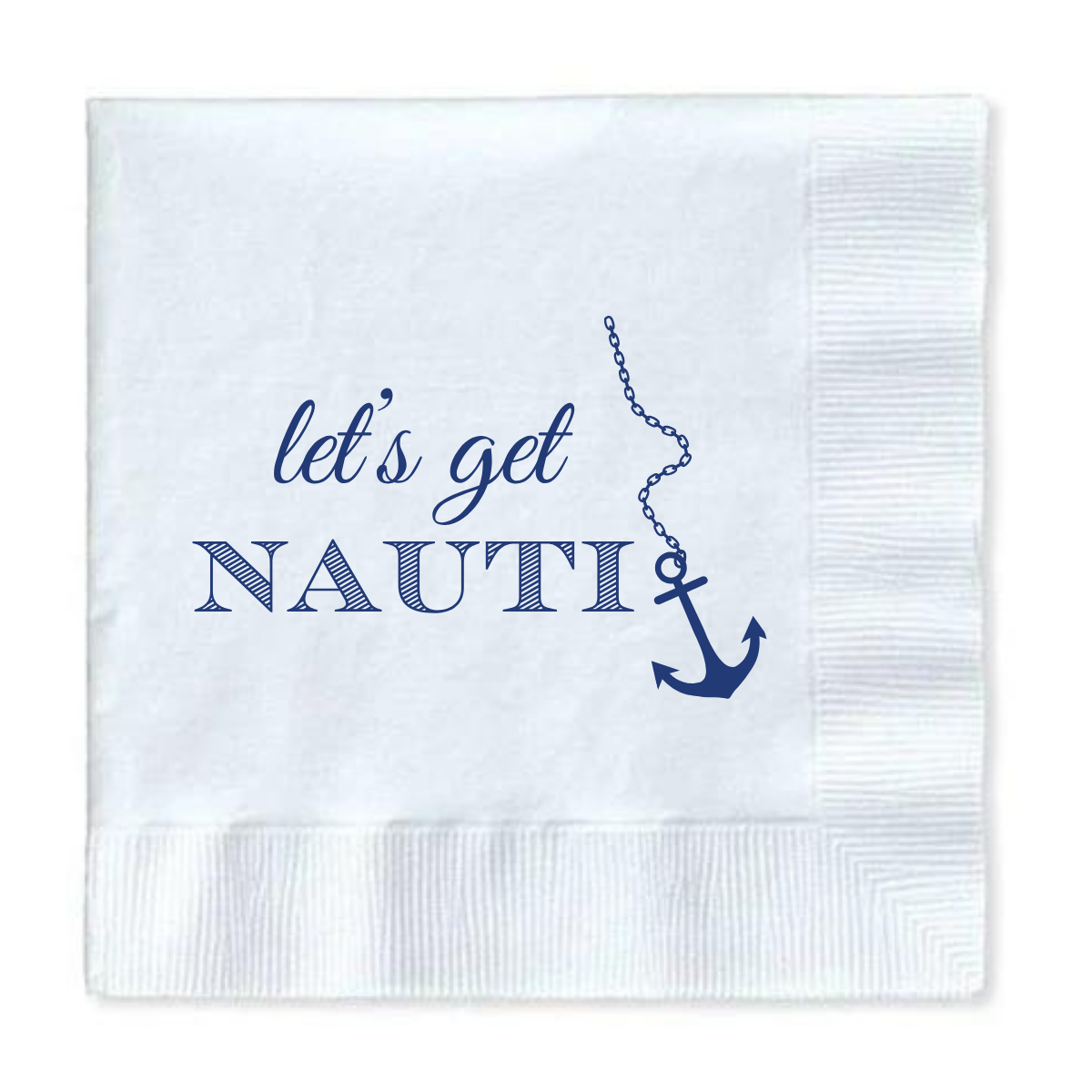 Sunshine Daisy LLC - Wholesale Disposable Napkin - Let's Get Nauti Cocktail Paper Napkins0