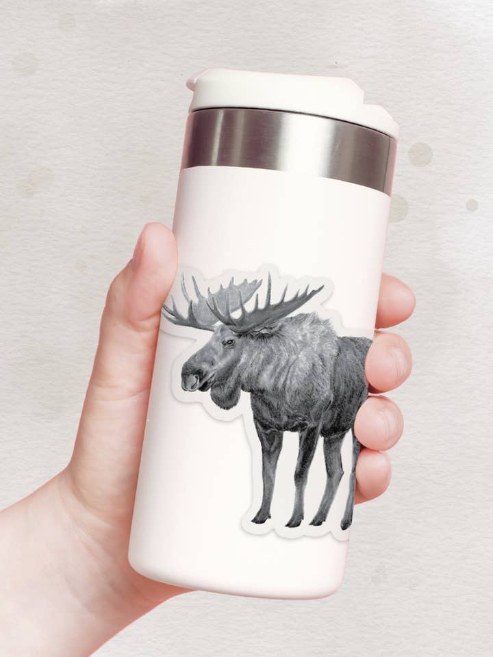 Moose Sticker - Dishwasher Safe for wholesale by Pen On Paper Co