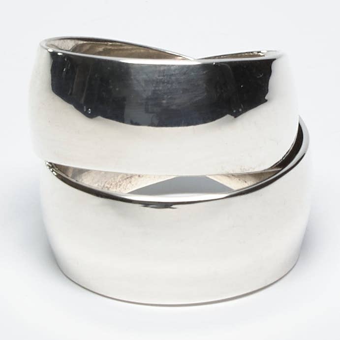 Doble Anillo de Plata de Ley Envolvente para venta al por mayor de Renata Rubio 92.5