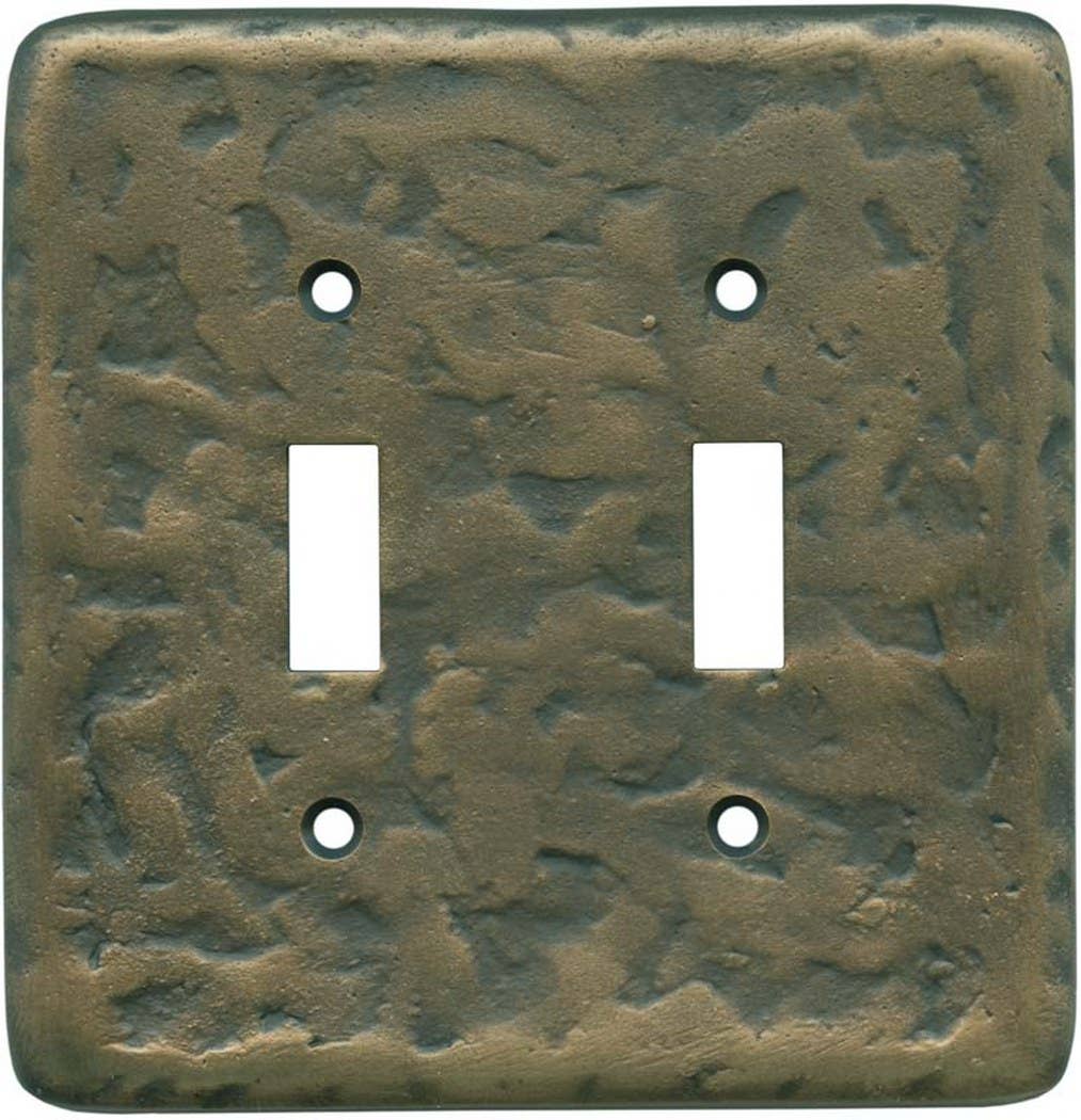 Switch Hits - Wholesale Light Switch Cover/Plate - Texture Antique Brass 2 Toggle Switch Cover Wall Plates