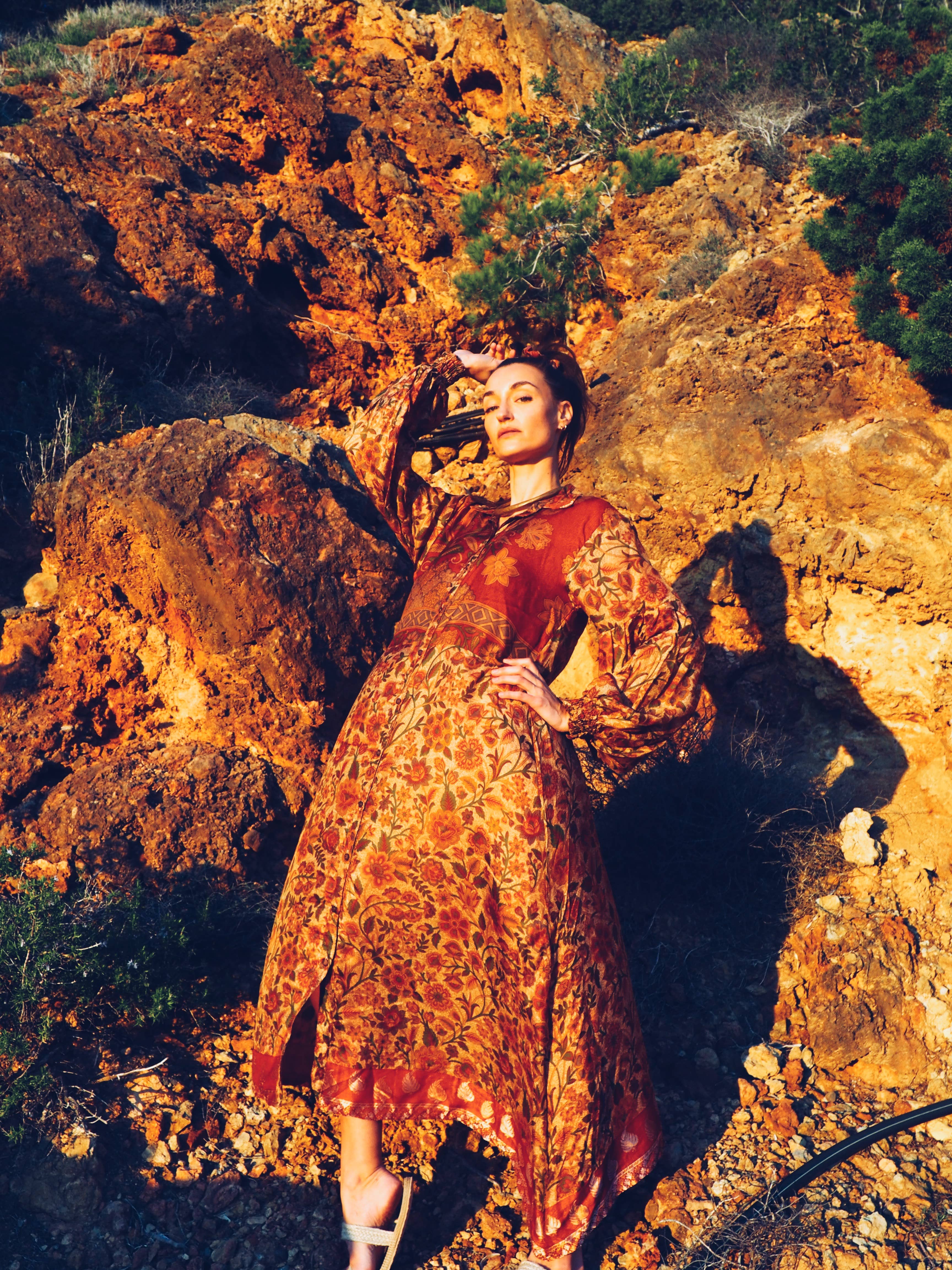 Vagabond Ibiza - Wholesale Dress - Women's - The Lenya Dress– Up-cycled Vintage Sari Dress 6