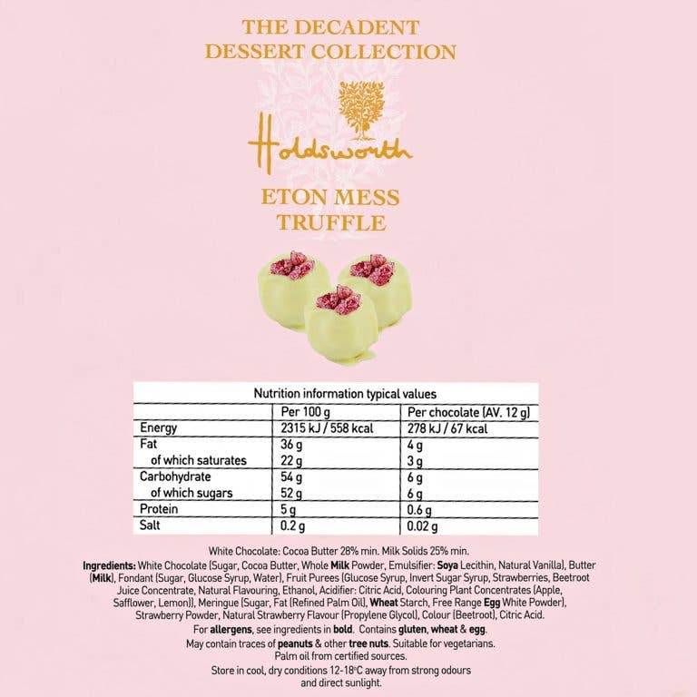 Holdsworth Chocolates - Wholesale Chocolate Box - Holdsworth Chocolates Eton Mess Truffle 110g Ballotin1