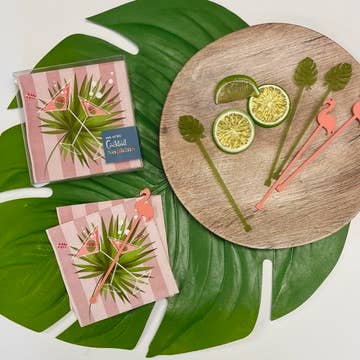 Mod Lounge Paper Company – wholesale Engångsservett – Martini Palm Cocktail Dryck Servett2