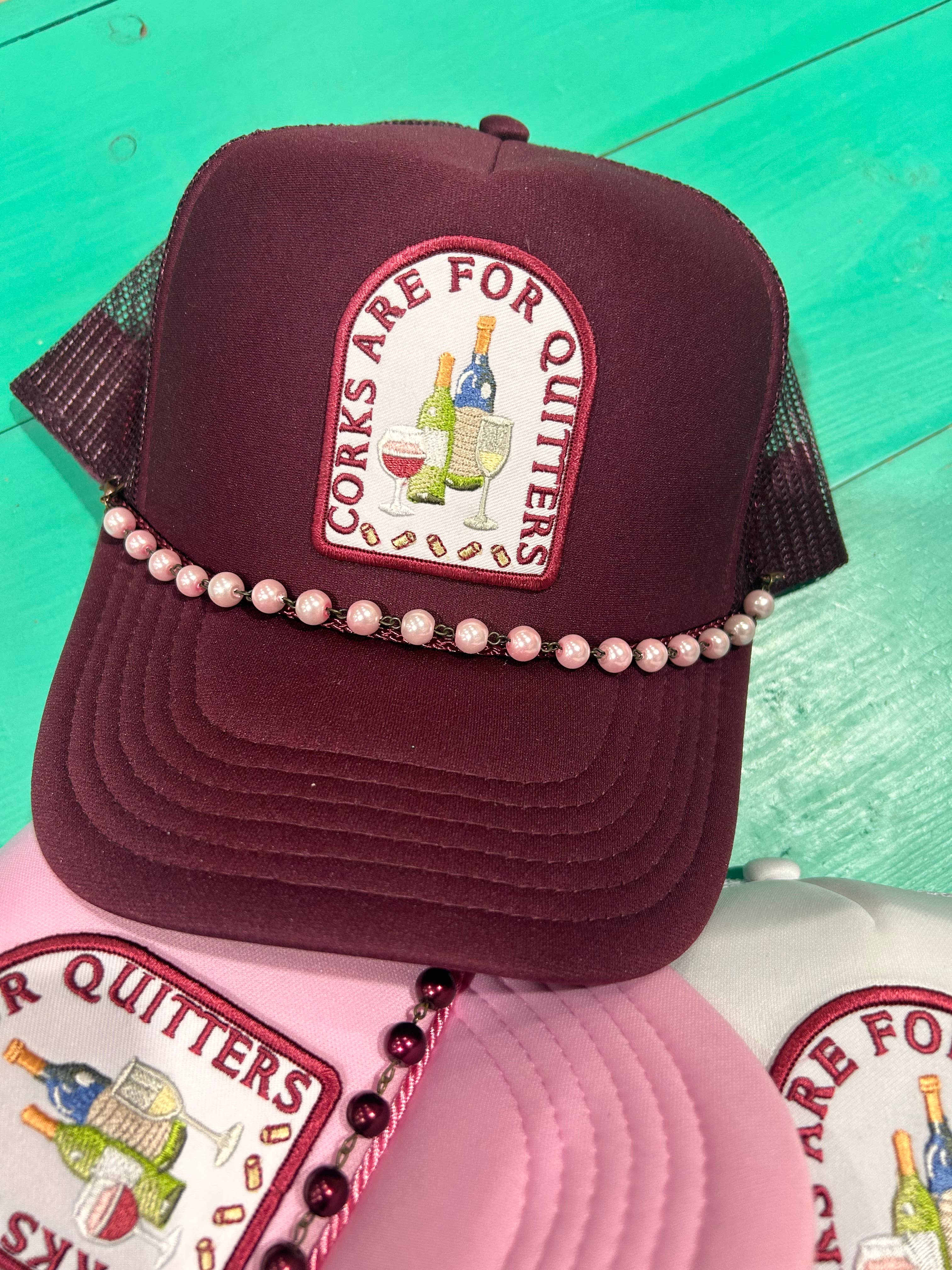 Vibes Hat Company - Vendita all'ingrosso Cappellino da camionista - Donna - Tappi sono per chi molla Trucker | Cappelli da vino | Cappello da bere1