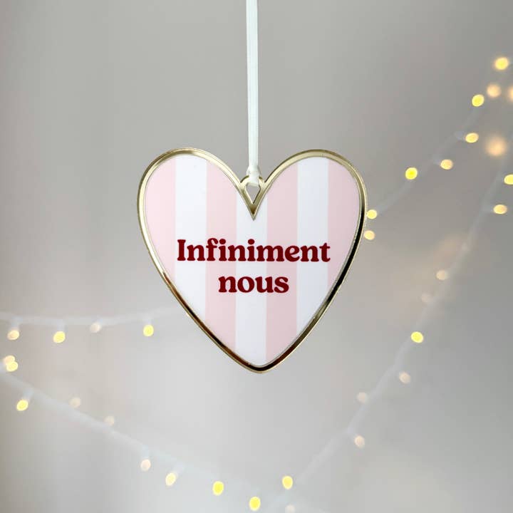 Print Your Love - Wholesale Christmas Decoration - Striped heart Christmas bauble