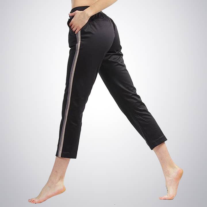 Hands To Hearts - Wholesale Pants - Women's - Tuxedo Stripe Trouser Black