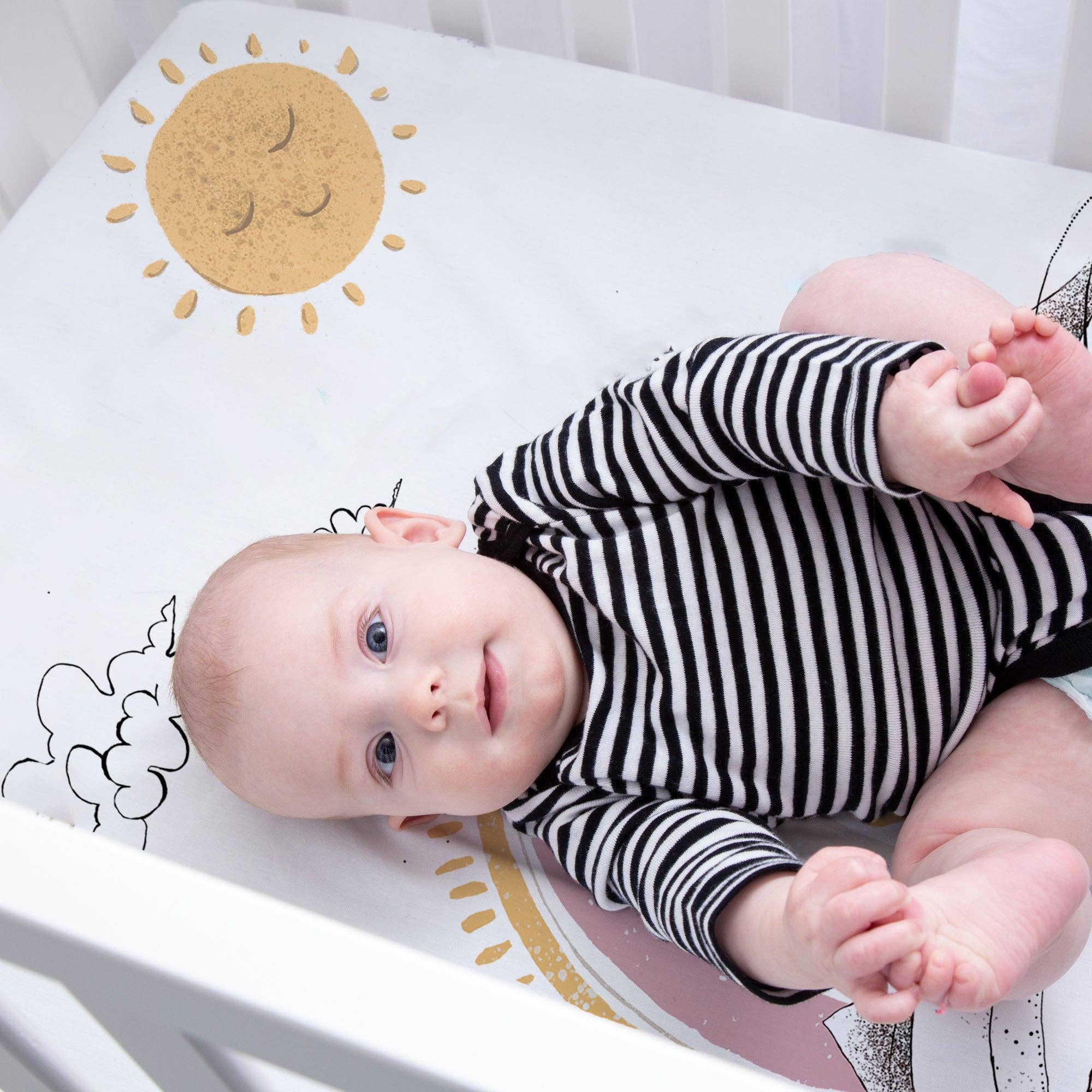 Wildkin - Wholesale Cot/Crib Sheets - Fitted Mini Crib Sheet - Rainbow Bears5