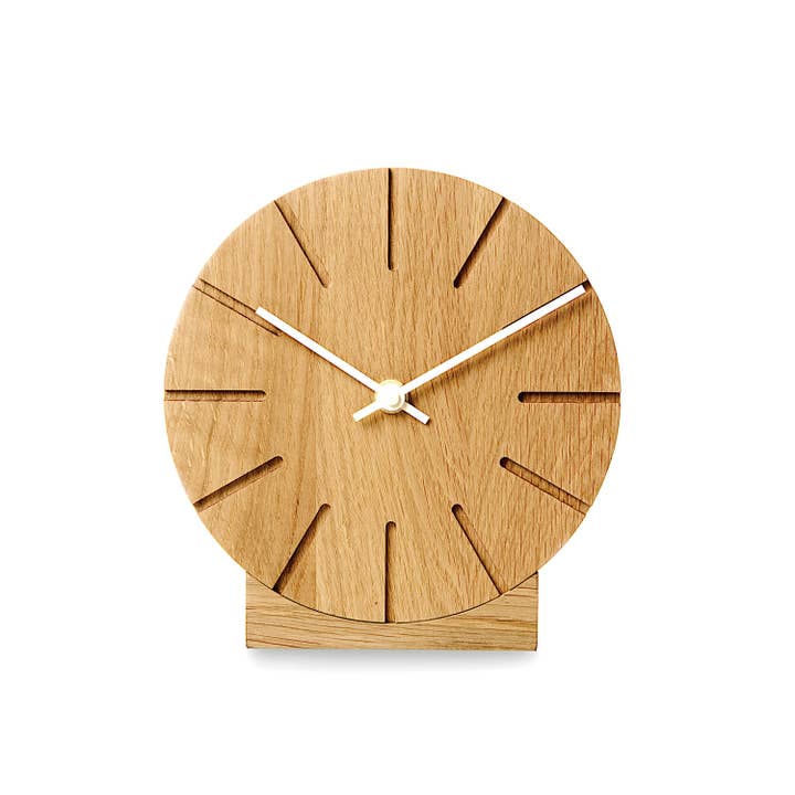 Natuhr - Wholesale Desk Clock - Boom - XS round table/wall clock made of oiled oak wood8